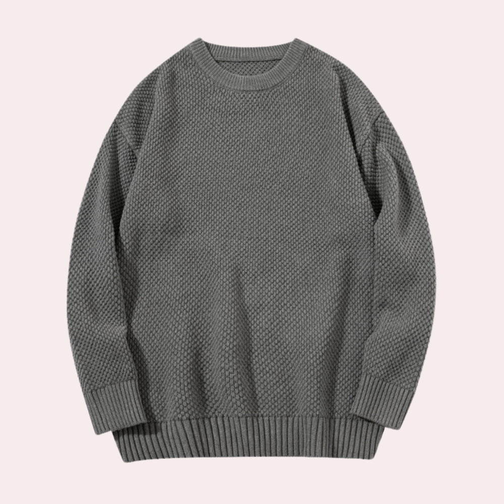 Lässiger Herrenpullover mit Rundhalsausschnitt