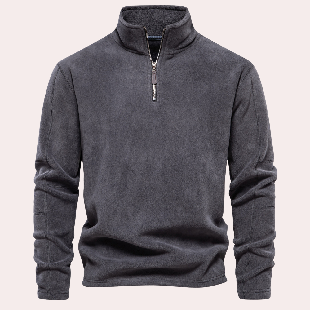 Herren Pullover Mit Reißverschluss Und Stehkragen | Warmer Winterpullover