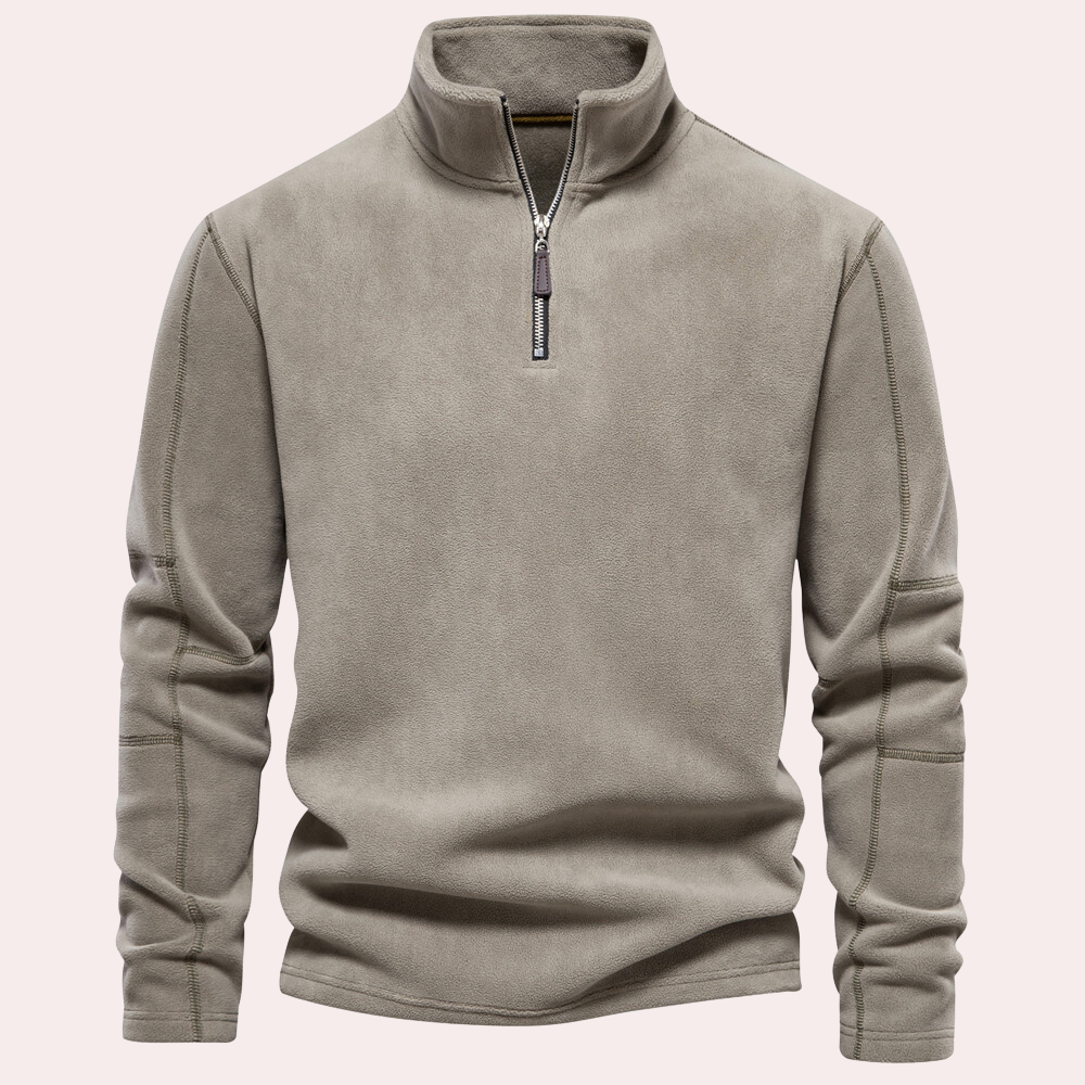 Herren Pullover Mit Reißverschluss Und Stehkragen | Warmer Winterpullover