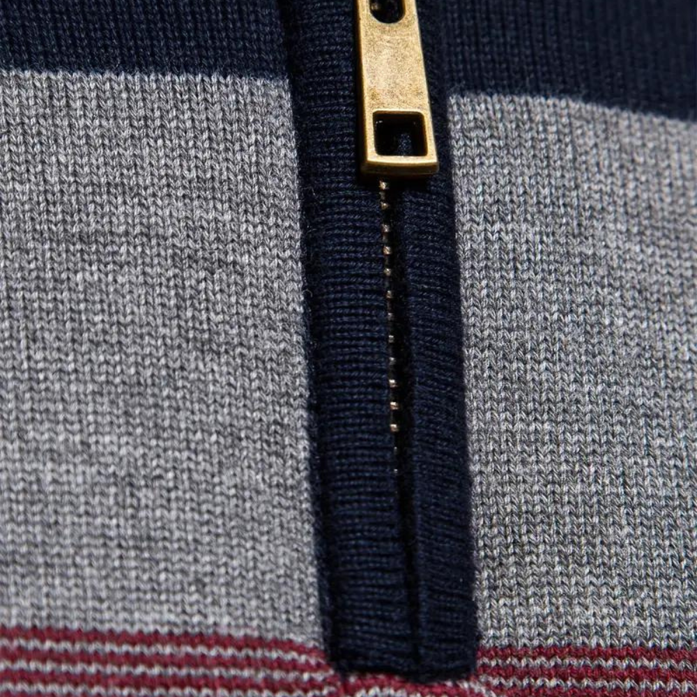 Maglione da uomo a blocchi di colore più caldo con cerniera lampo