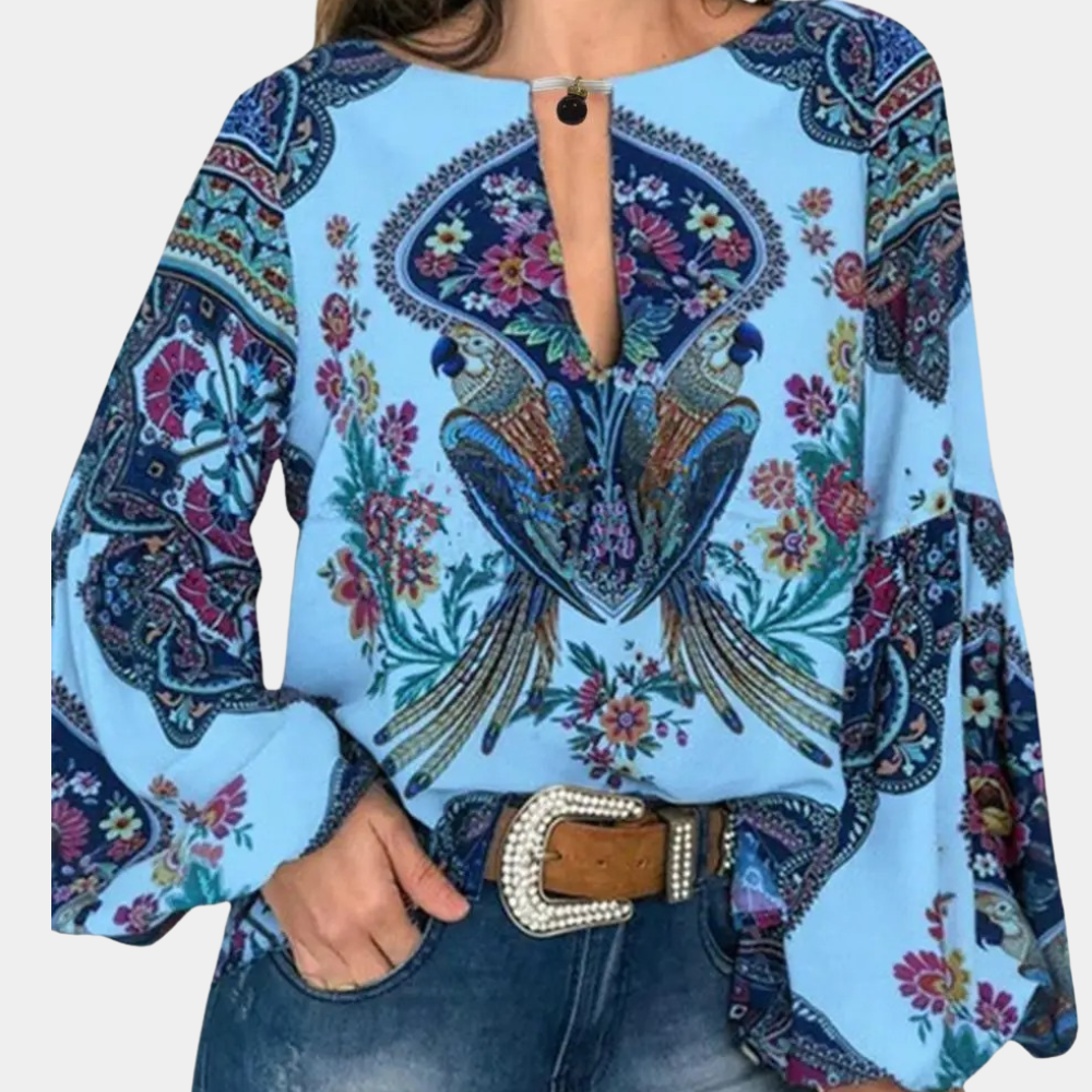 Isalina – bluse i boheme-chic med unikt design