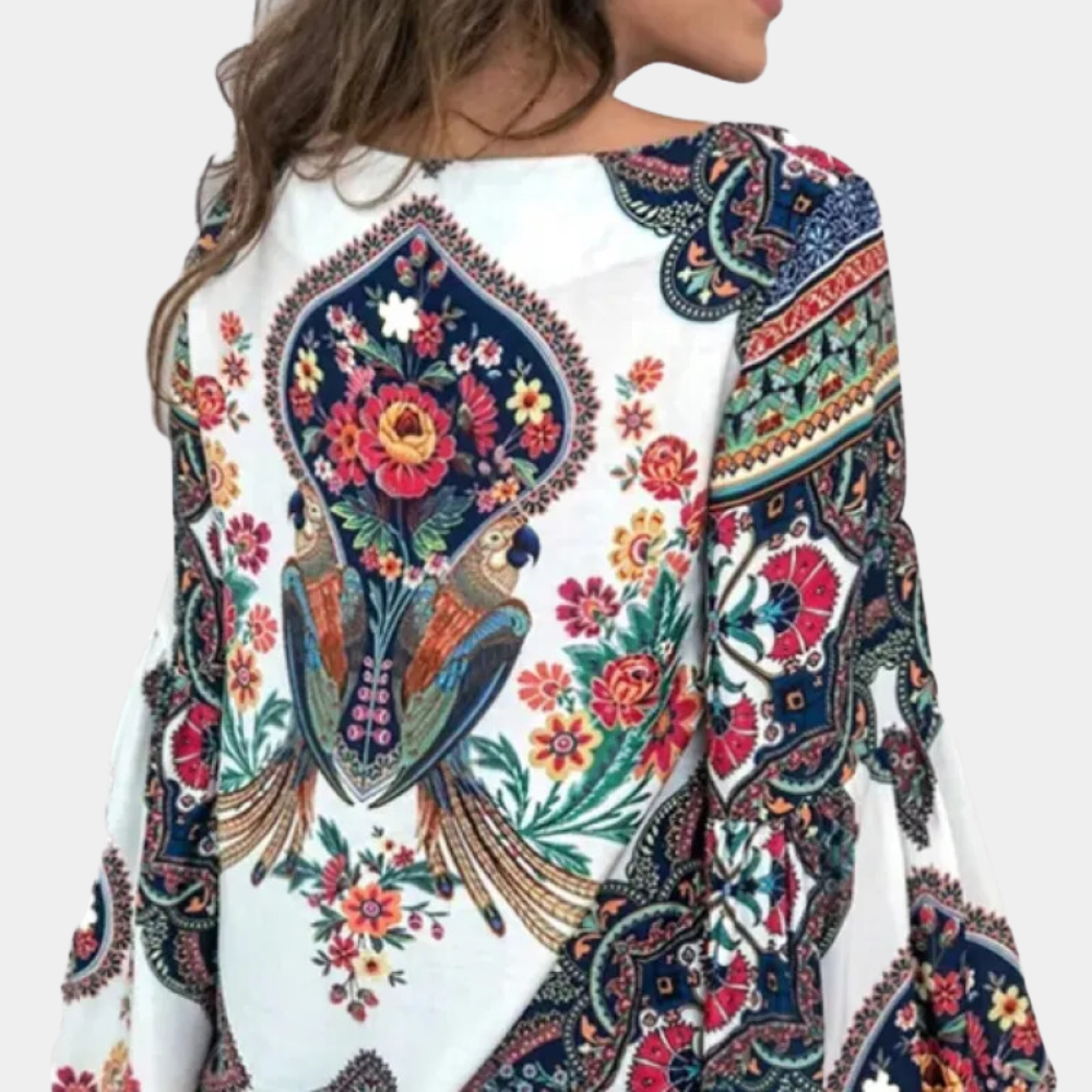Isalina – bluse i boheme-chic med unikt design