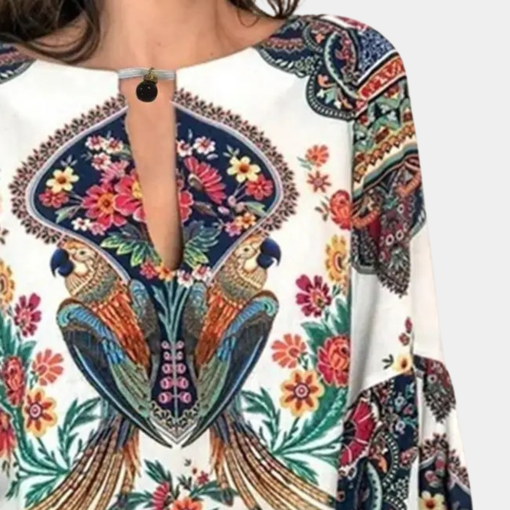 Isalina – bluse i boheme-chic med unikt design