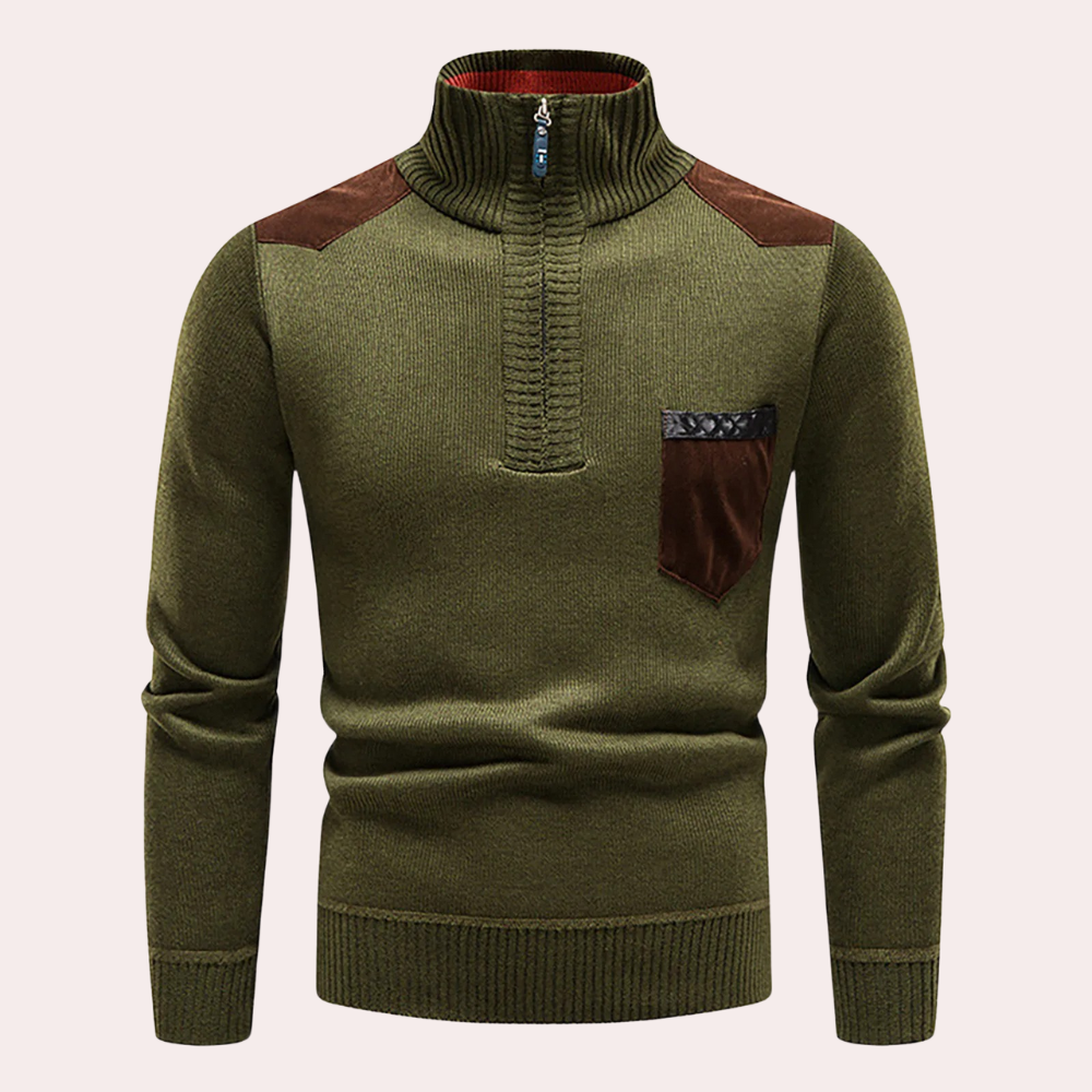 Modischer Pullover mit halbem Reißverschluss für Männer