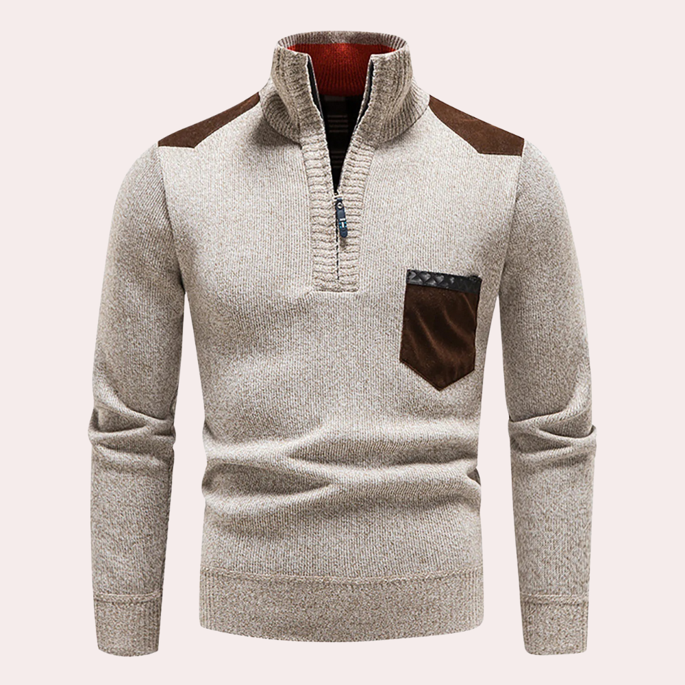 Modischer Pullover mit halbem Reißverschluss für Männer