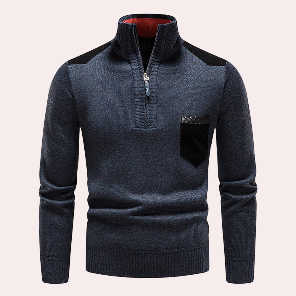 Modischer Pullover mit halbem Reißverschluss für Männer