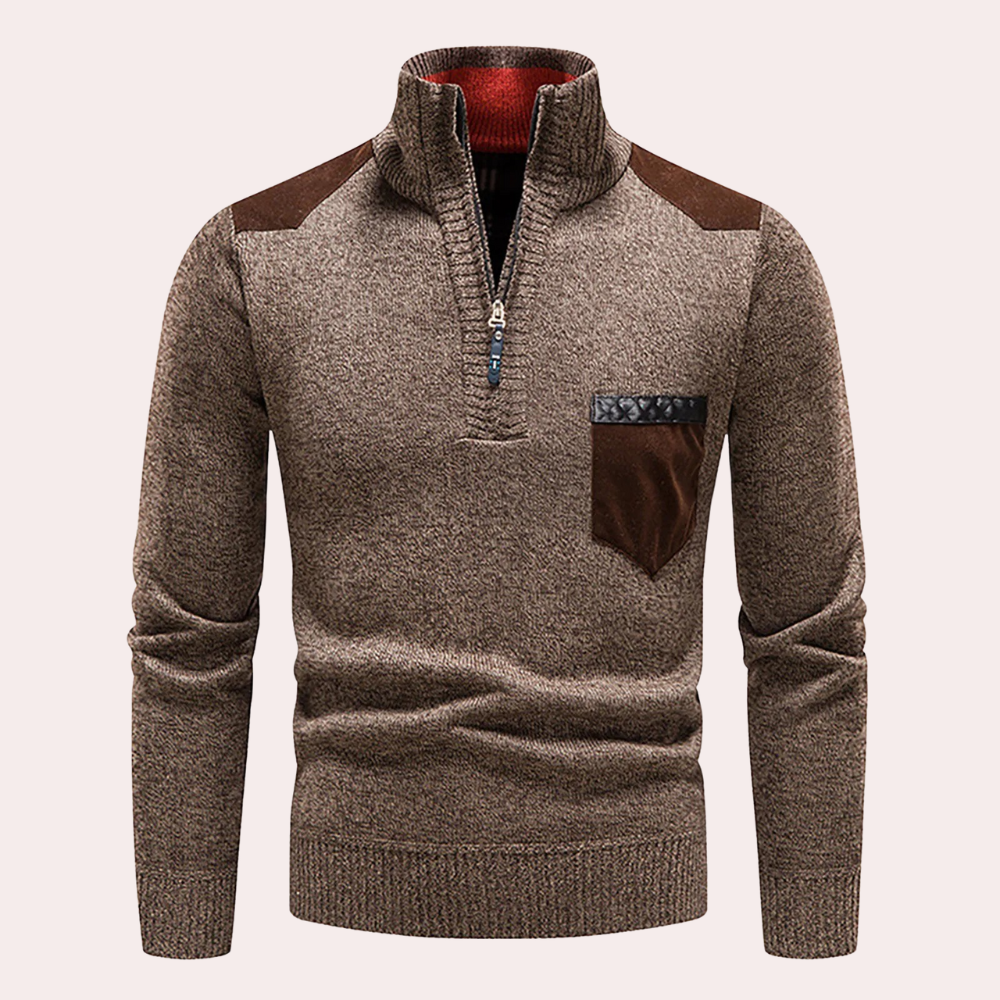 Modischer Pullover mit halbem Reißverschluss für Männer