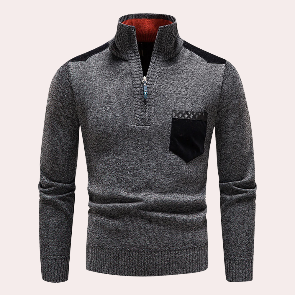 Modischer Pullover mit halbem Reißverschluss für Männer