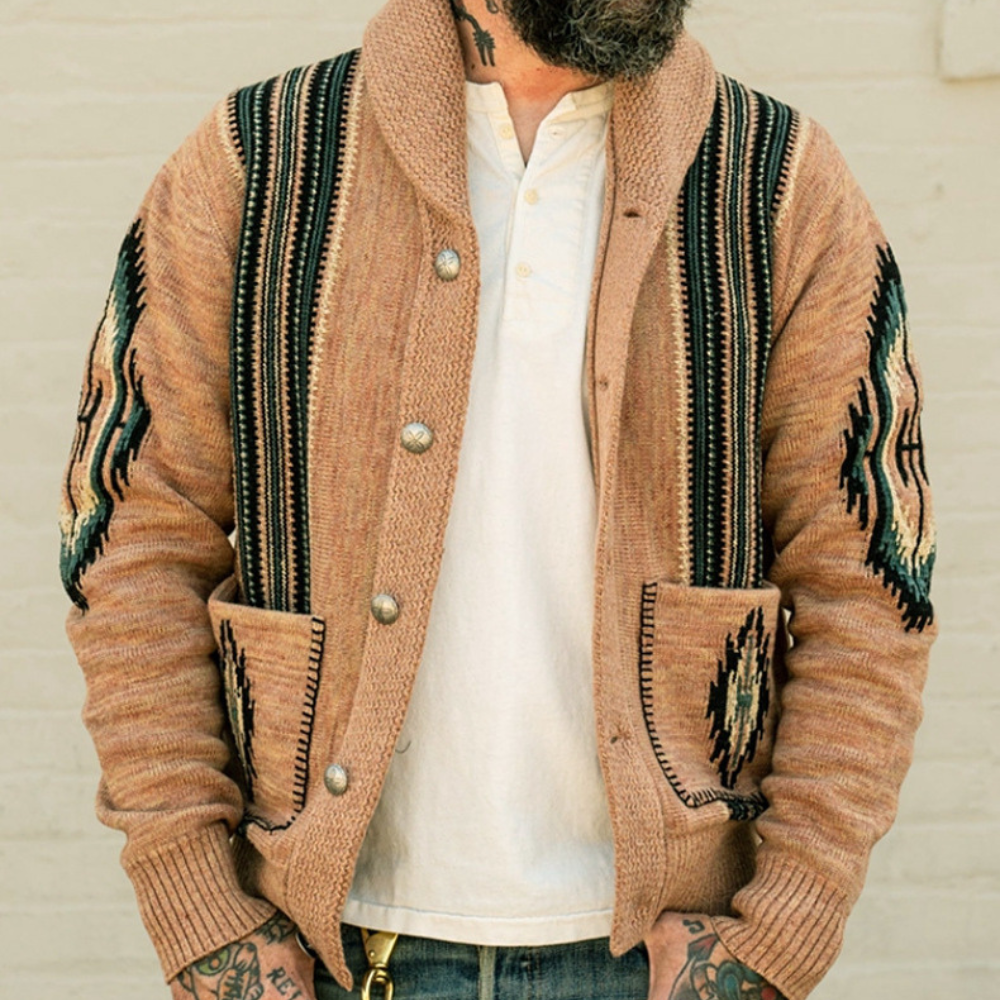 Earl - Elegant herrestrikjakke med knaplukning