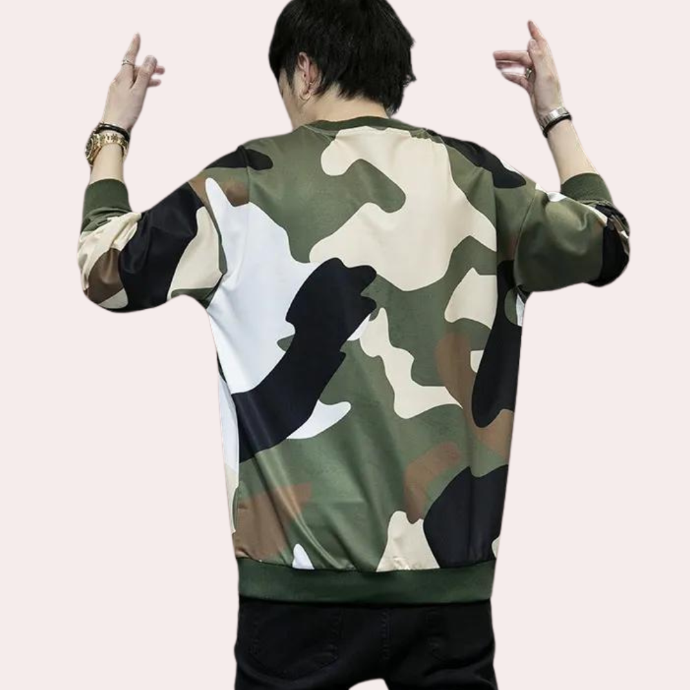 Beniamin - Åndbart camouflage-sweatshirt til mænd