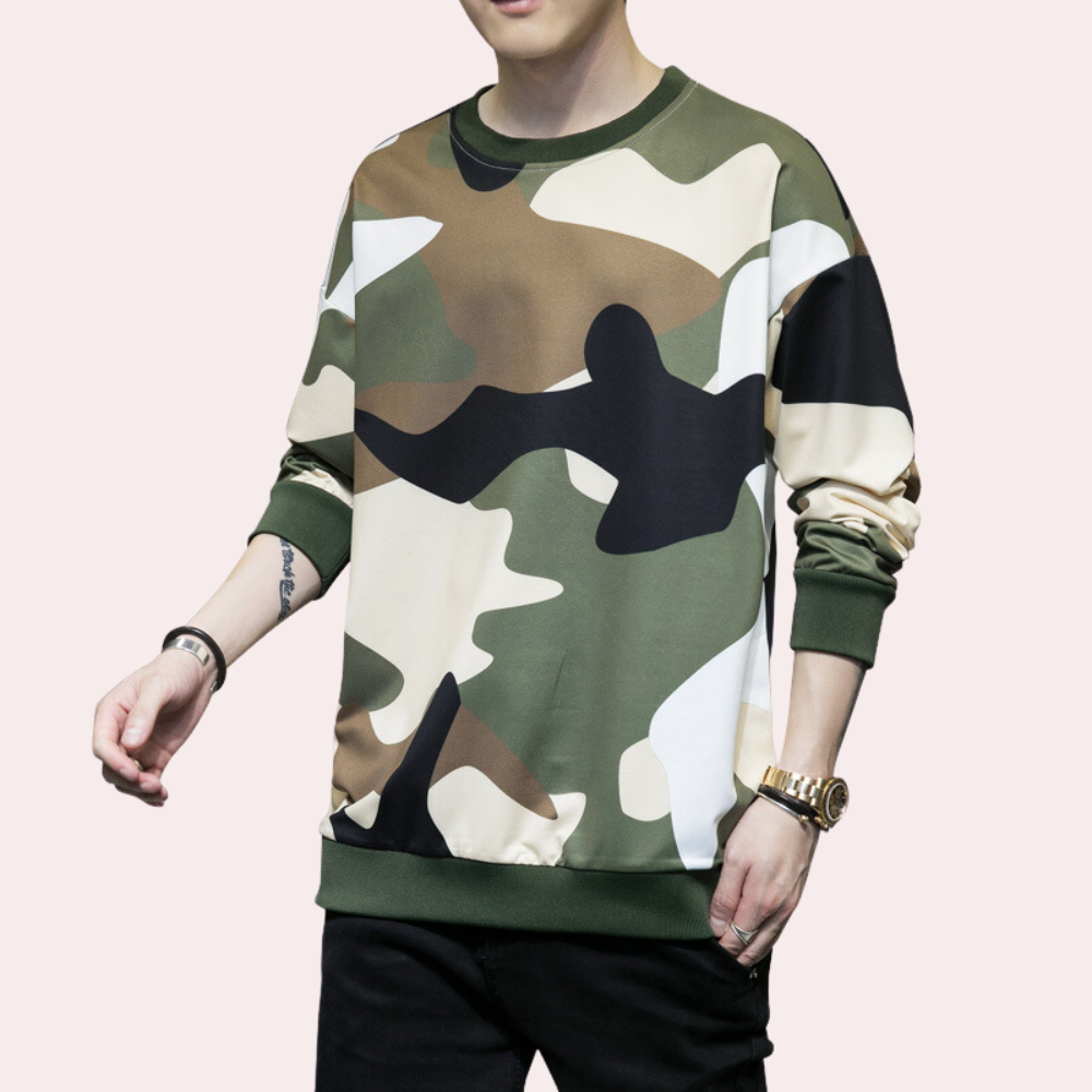 Beniamin - Åndbart camouflage-sweatshirt til mænd