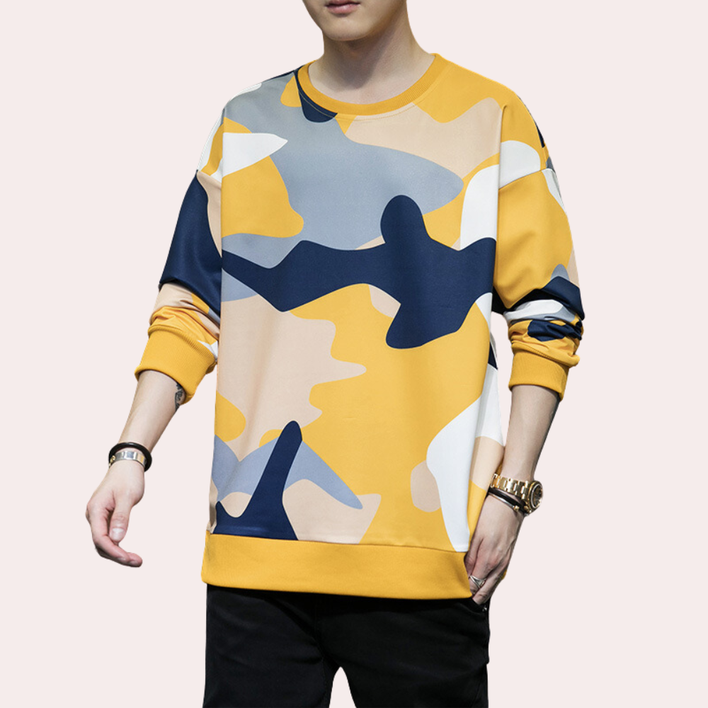 Beniamin - Åndbart camouflage-sweatshirt til mænd