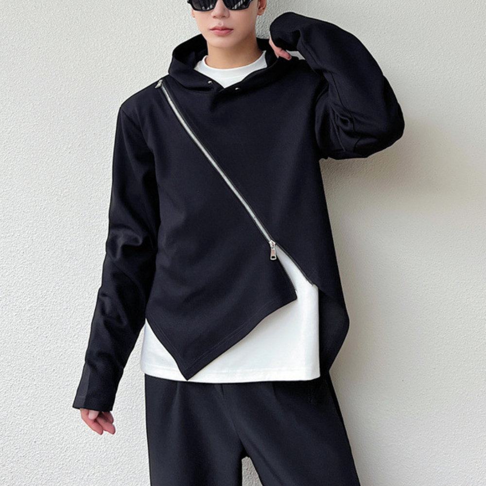 Helmut - Sweat à capuche homme stylé avec ourlet asymétrique