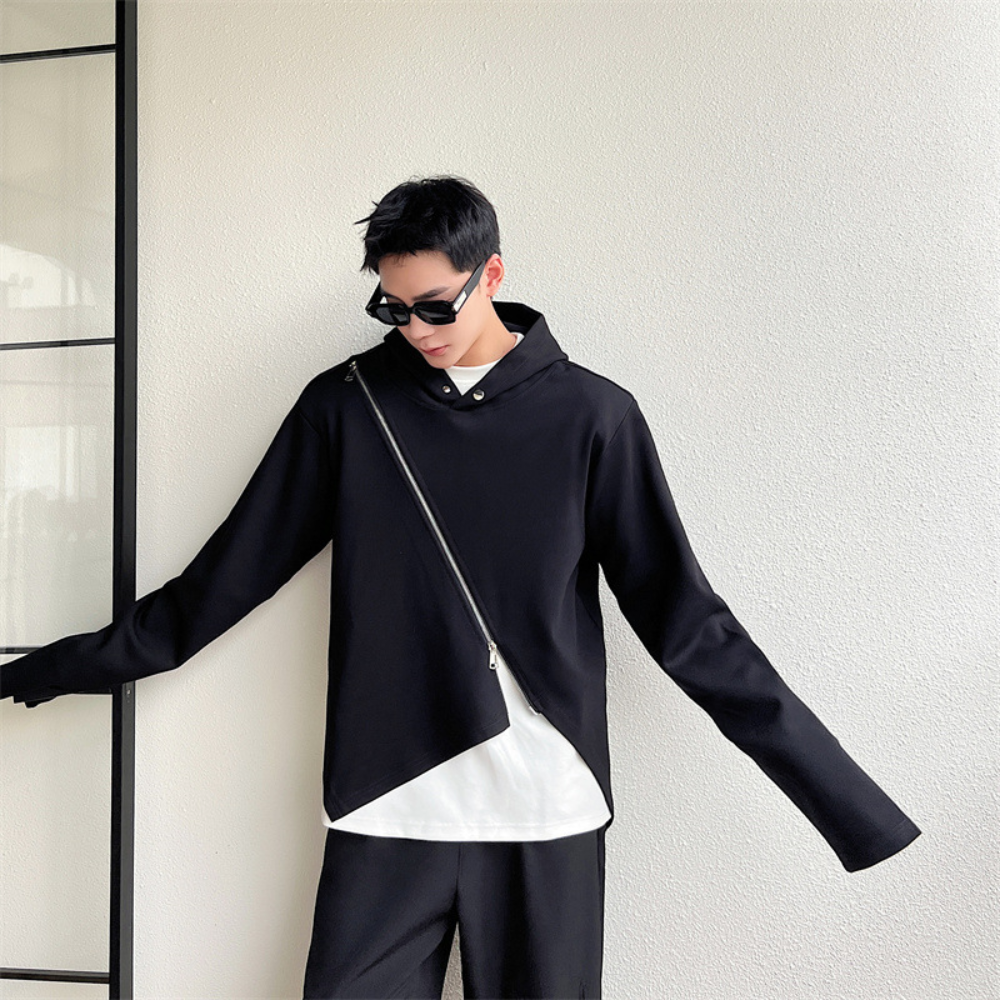 Helmut - Sweat à capuche homme stylé avec ourlet asymétrique