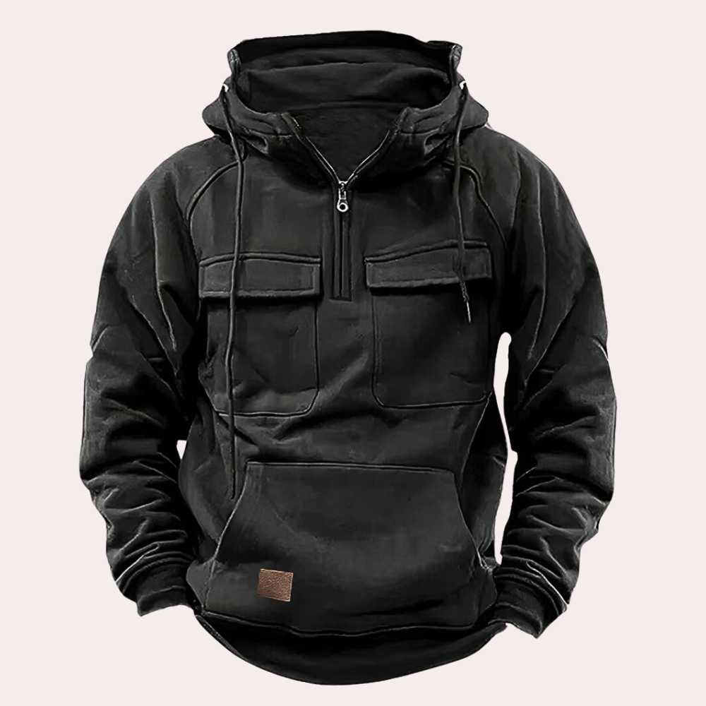 Sergej - Lässiger Herren-Kapuzenpullover mit mehreren Taschen