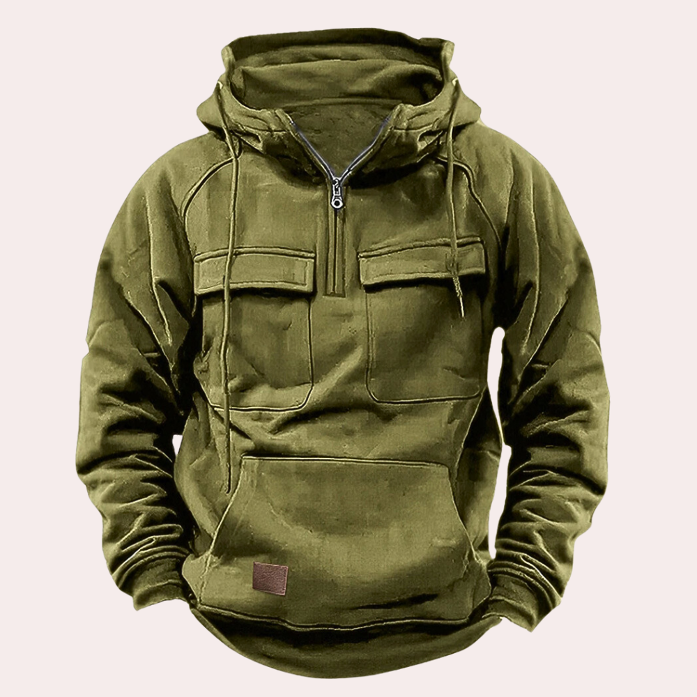 Sergej - Lässiger Herren-Kapuzenpullover mit mehreren Taschen