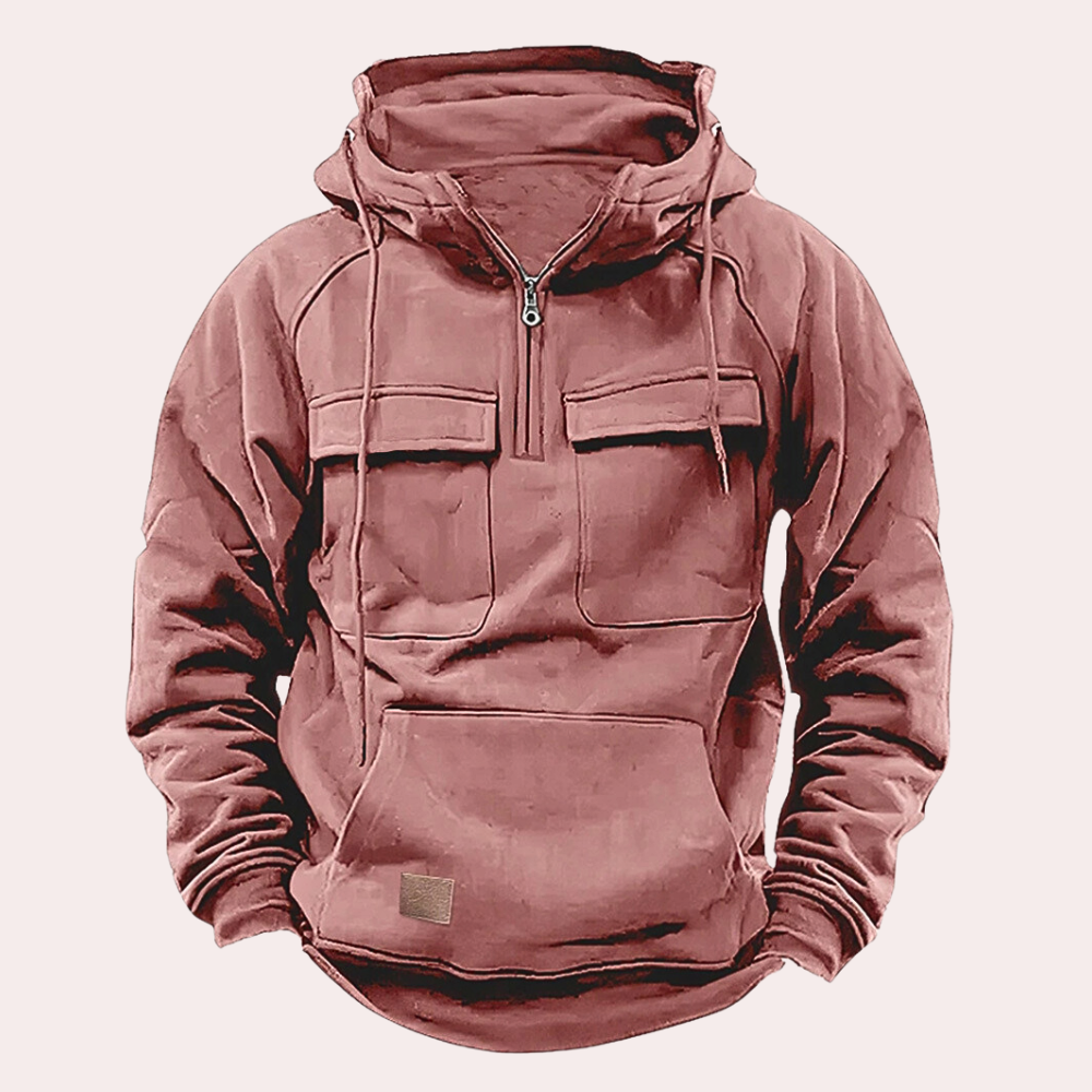 Sergej - Lässiger Herren-Kapuzenpullover mit mehreren Taschen