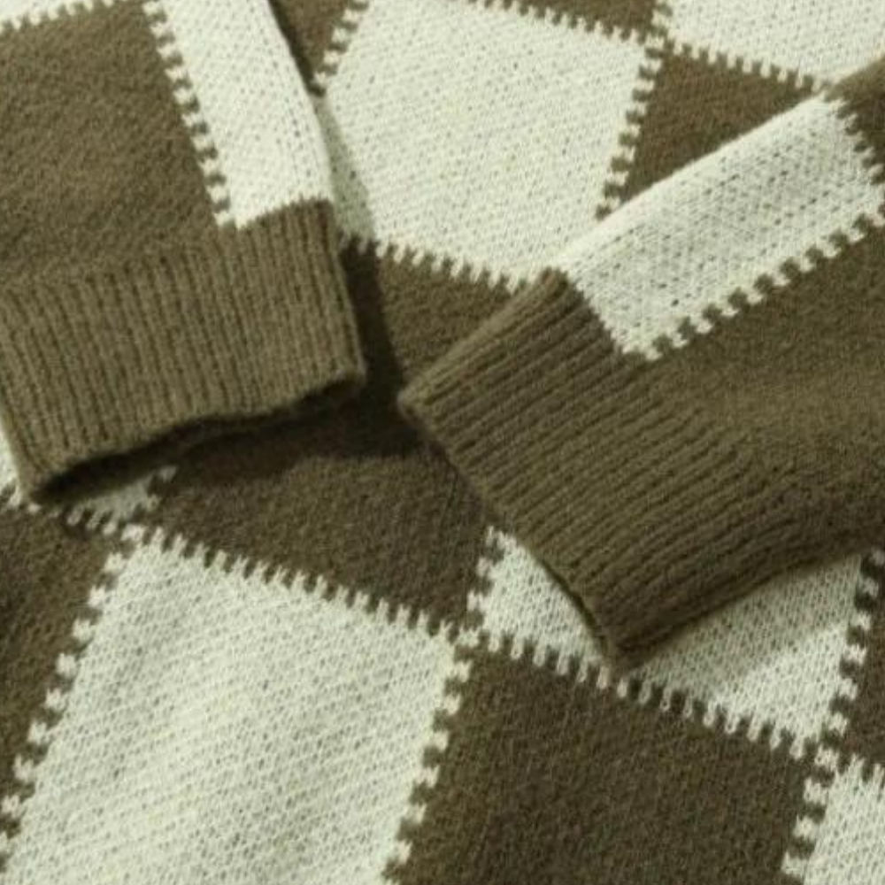 Goran - Schachbrett-Strickpullover für Männer