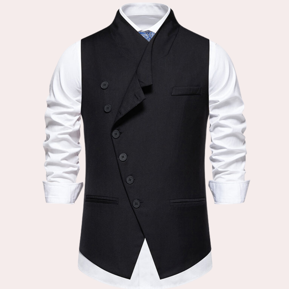 Laszlo - Gilet asymétrique à boutons pour hommes