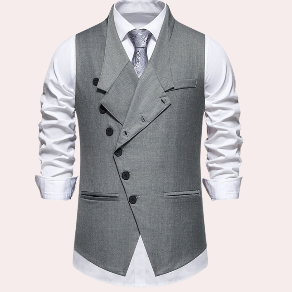 Laszlo - Gilet asymétrique à boutons pour hommes