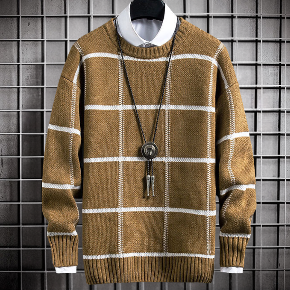Marinos - Pull à carreaux à la mode pour hommes