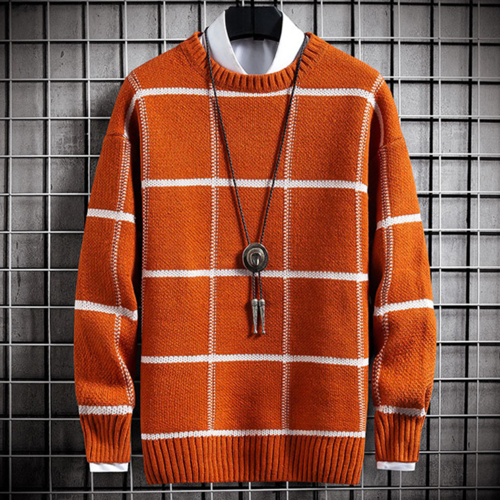 Marinos - Pull à carreaux à la mode pour hommes