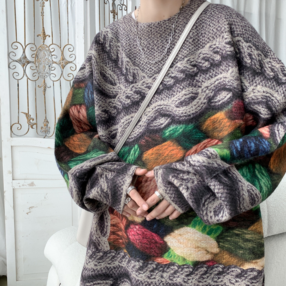 Ferke - Trykt, løstsiddende herresweater