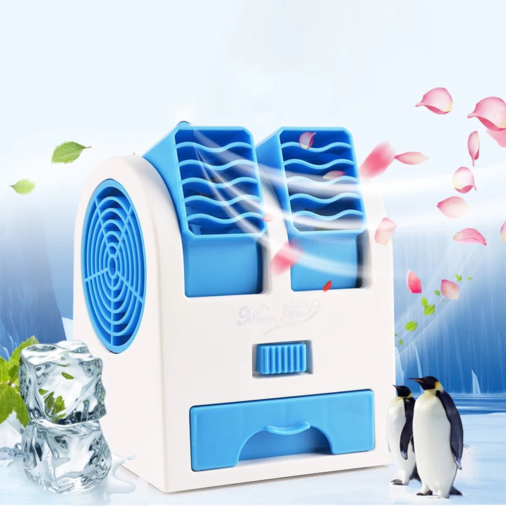 COOLBREEZE – Mini-Klimaanlage mit USB-Anschluss, leisem Betrieb und zwei Luftauslässen 2