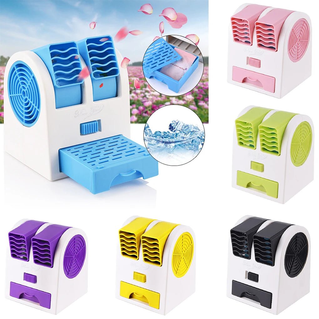 COOLBREEZE – Mini-Klimaanlage mit USB-Anschluss, leisem Betrieb und zwei Luftauslässen 3