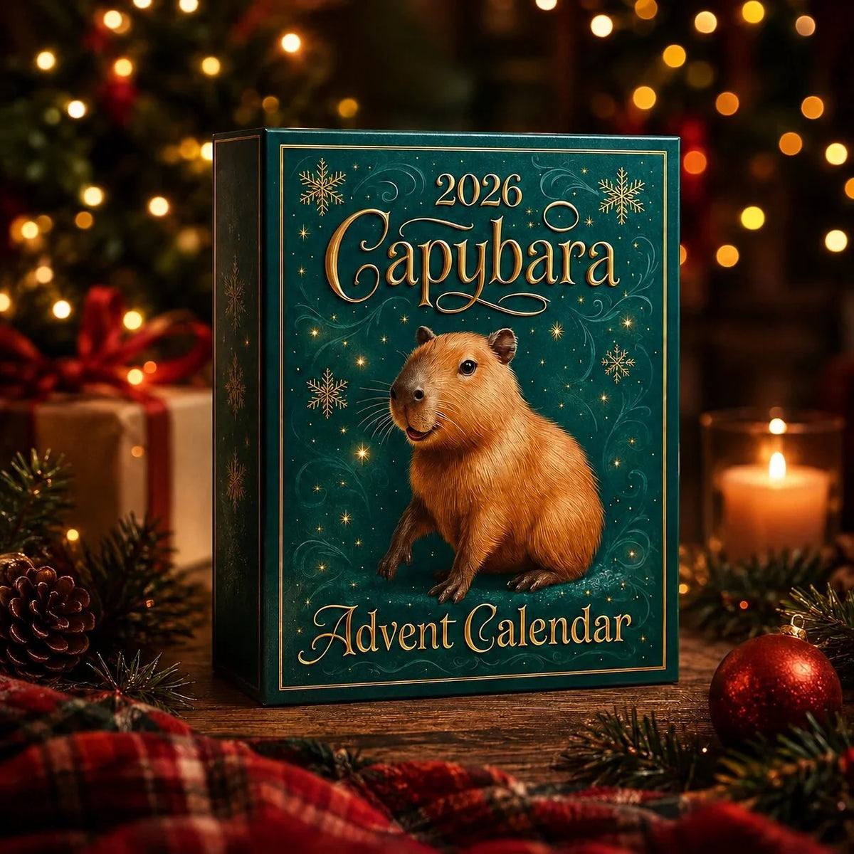 Adventskalender mit Wasserschwein-Motiven