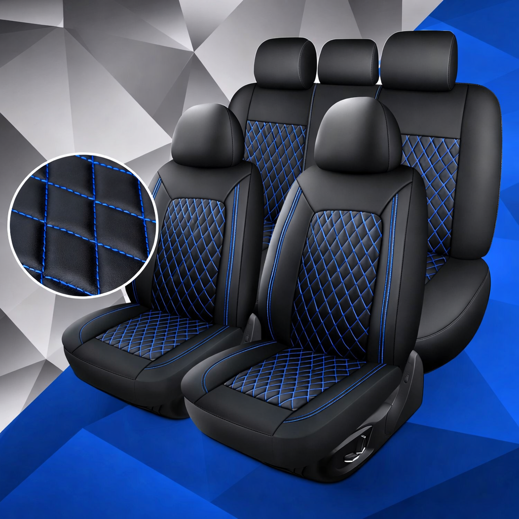 Autostoelbezüge 9-teilig – Gesteppte PU-Oberfläche & Universelle Passform