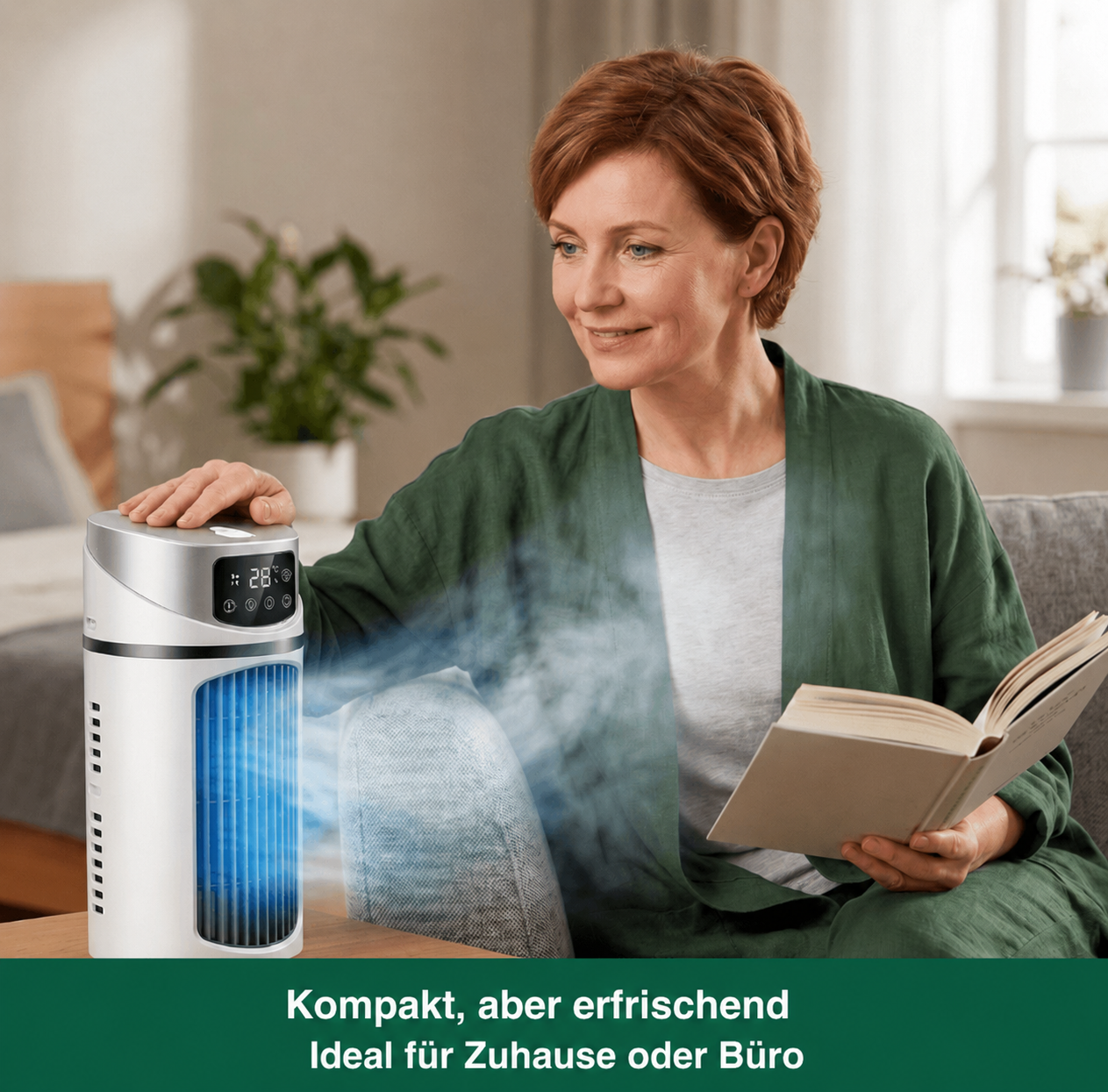 Mini Klimaanlage 3-in-1 – Ventilator mit Luftkühlung und Befeuchtung