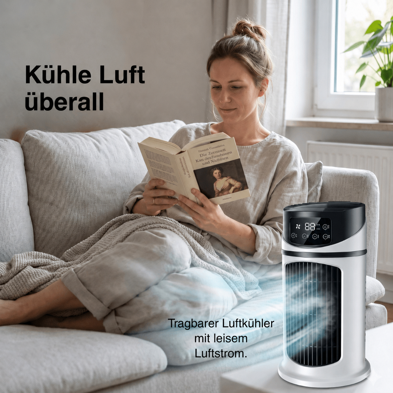 Mini Klimaanlage 3-in-1 – Ventilator mit Luftkühlung und Befeuchtung