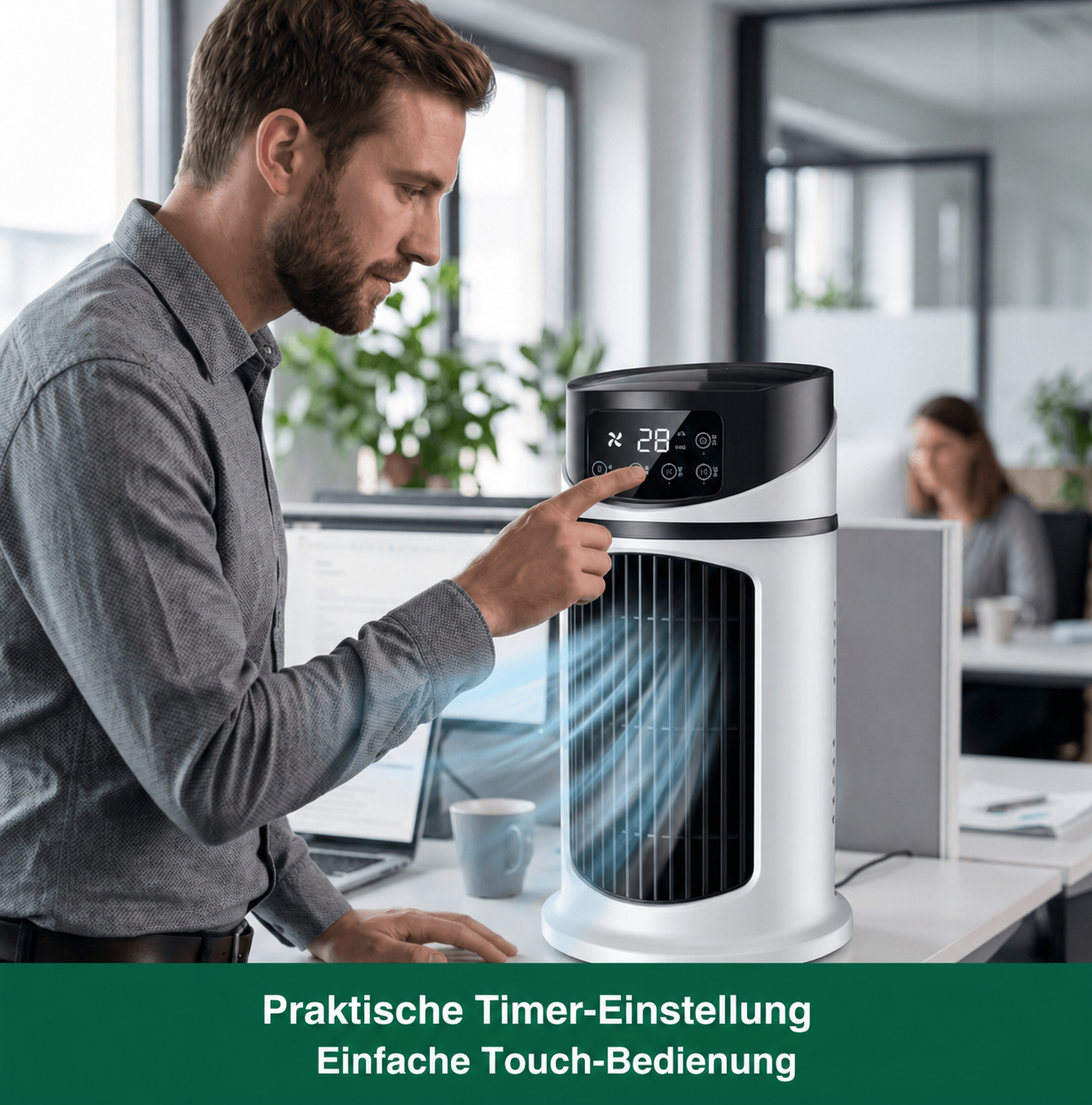 Mini Klimaanlage 3-in-1 – Ventilator mit Luftkühlung und Befeuchtung