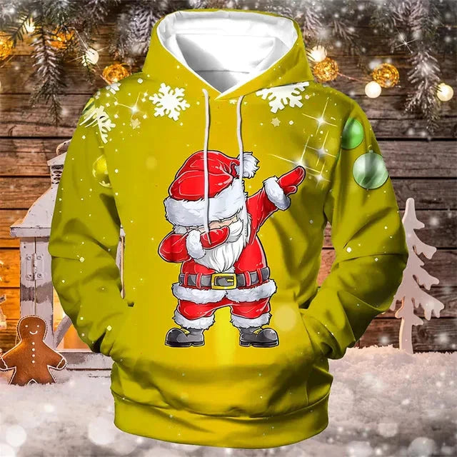 Gemütlicher Weihnachts-Kapuzenpullover - Langarm-Pullover für Männer für die Feiertage