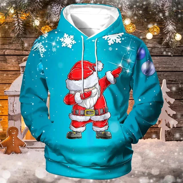 Gemütlicher Weihnachts-Kapuzenpullover - Langarm-Pullover für Männer für die Feiertage