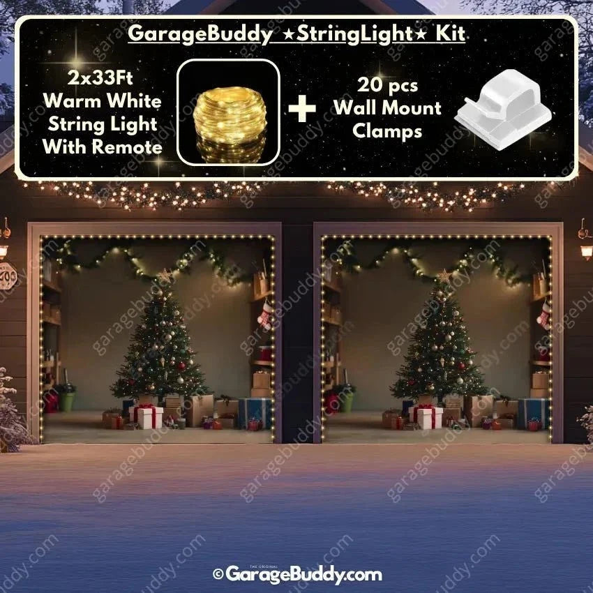 Christmas Garage Door Cover with Tree and Stockings, Holiday Outdoor Decor 7