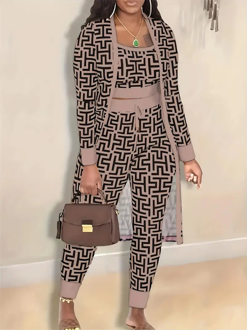 Ensemble élégant à motifs trois pièces - Aylina
