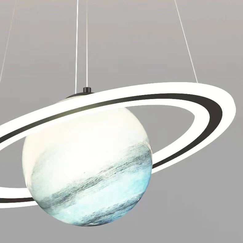 StarLite – dětský pokoj LED závěsné svítidlo motiv planet – modrá a oranžová