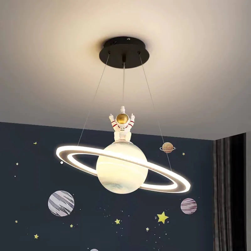 StarLite – dětský pokoj LED závěsné svítidlo motiv planet – modrá a oranžová