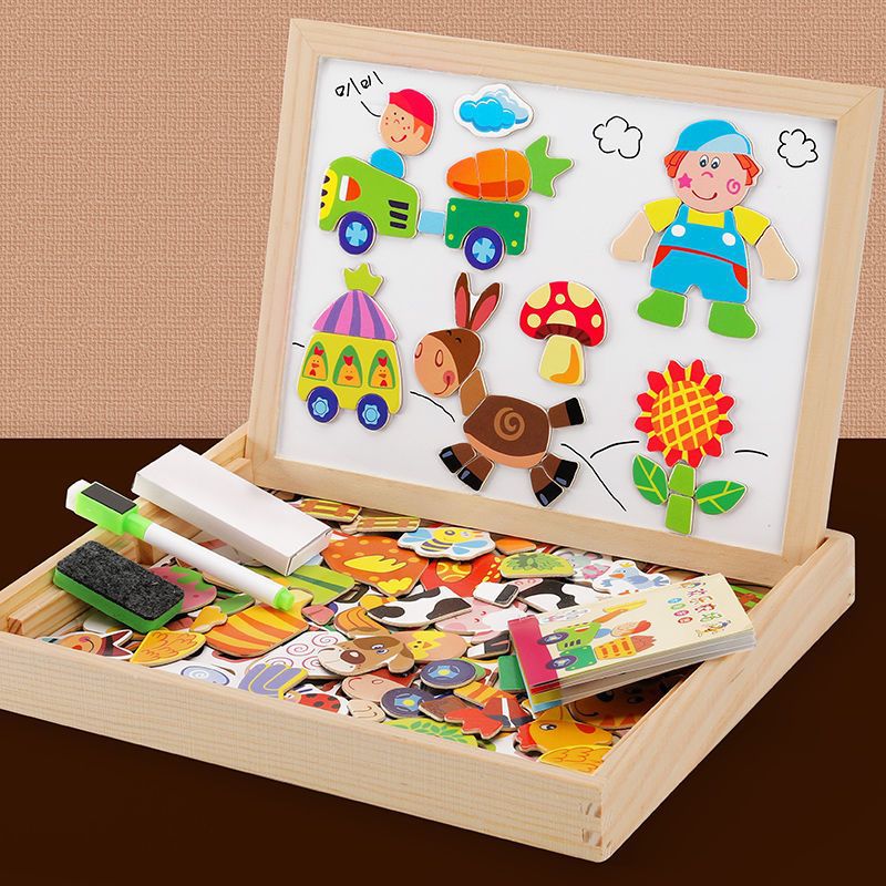 Magnetische Maltafel – 2-in-1 Holztafel mit Kreidetafel & Magnetspiel