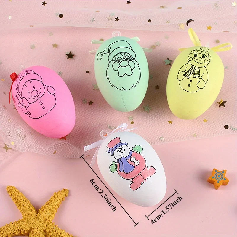 DIY Handgeschilderde Paaseieren Set voor Kinderen met 4 Gekleurde Markeringen 2