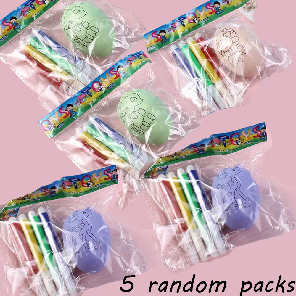 DIY Handgeschilderde Paaseieren Set voor Kinderen met 4 Gekleurde Markeringen 7