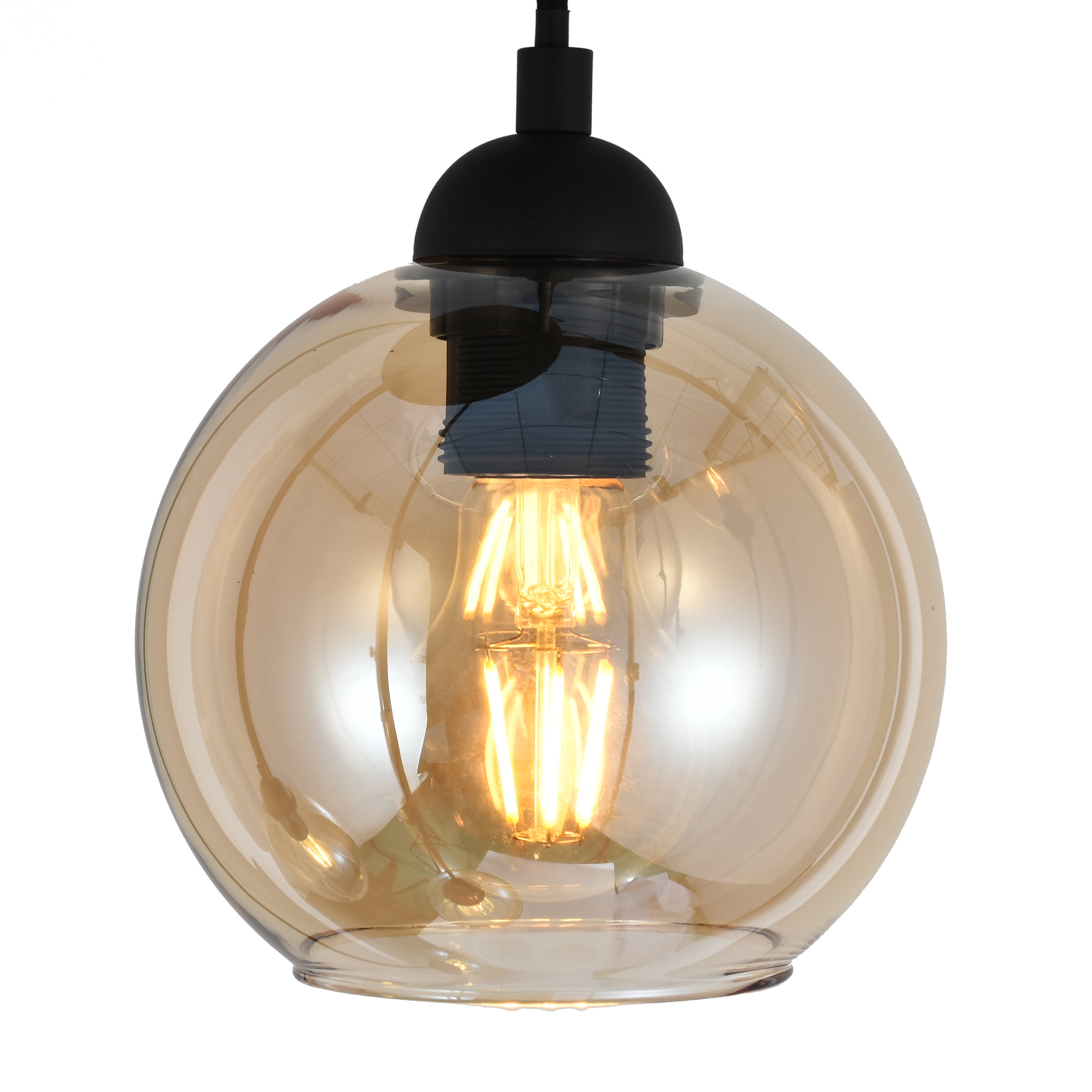 Lampada a sospensione industriale a 4 fiamme Amber – Luce calda e stile senza tempo