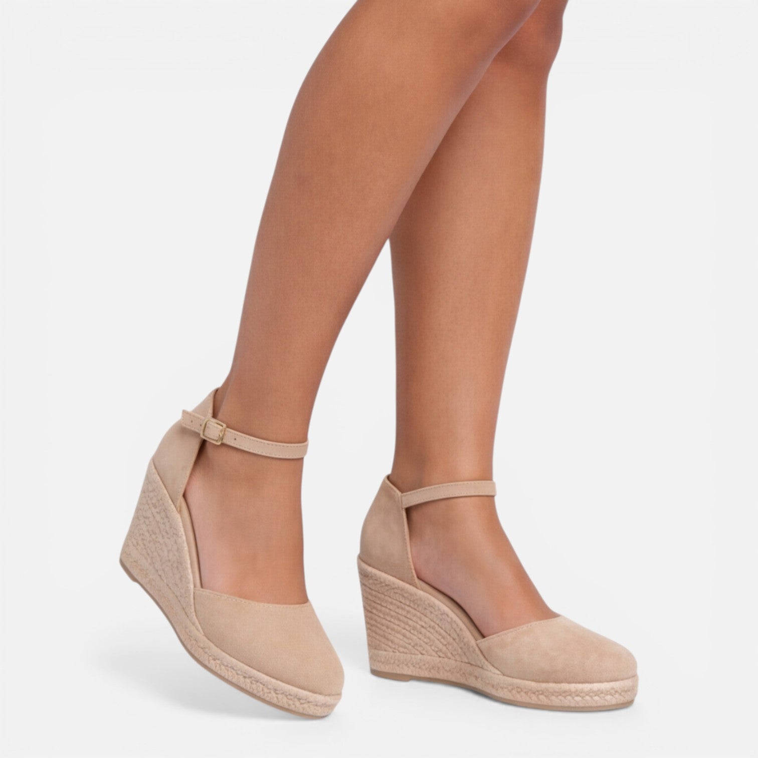 Damen-Keilsandalen mit geschlossener Zehenpartie und Knöchelriemen für den Sommer 5