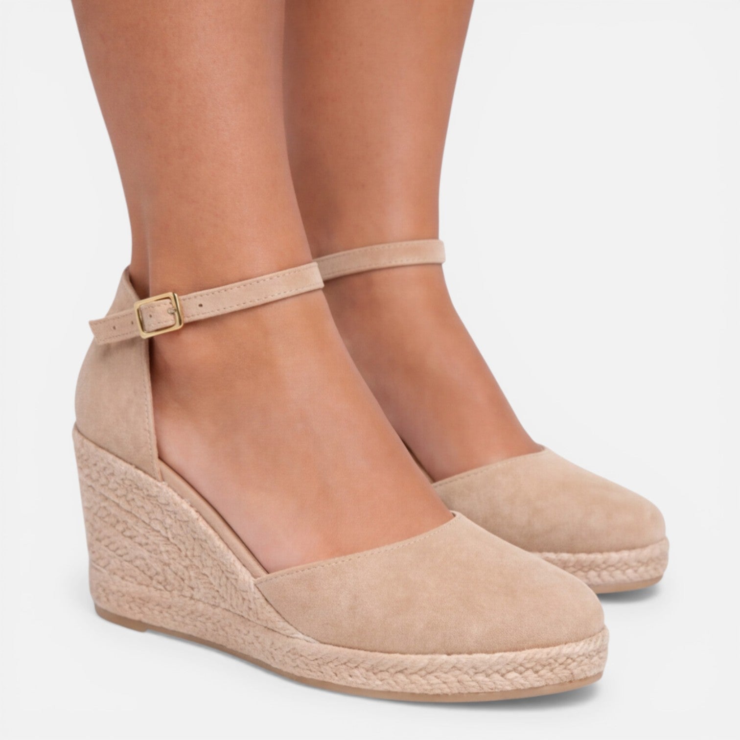 Damen-Keilsandalen mit geschlossener Zehenpartie und Knöchelriemen für den Sommer 6