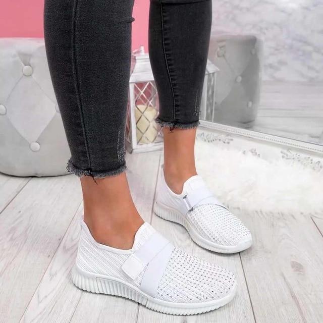Sneakers slip-on da donna con chiusura a strappo – Leggere e alla moda