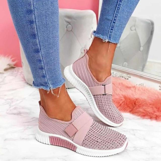 Sneakers slip-on da donna con chiusura a strappo – Leggere e alla moda