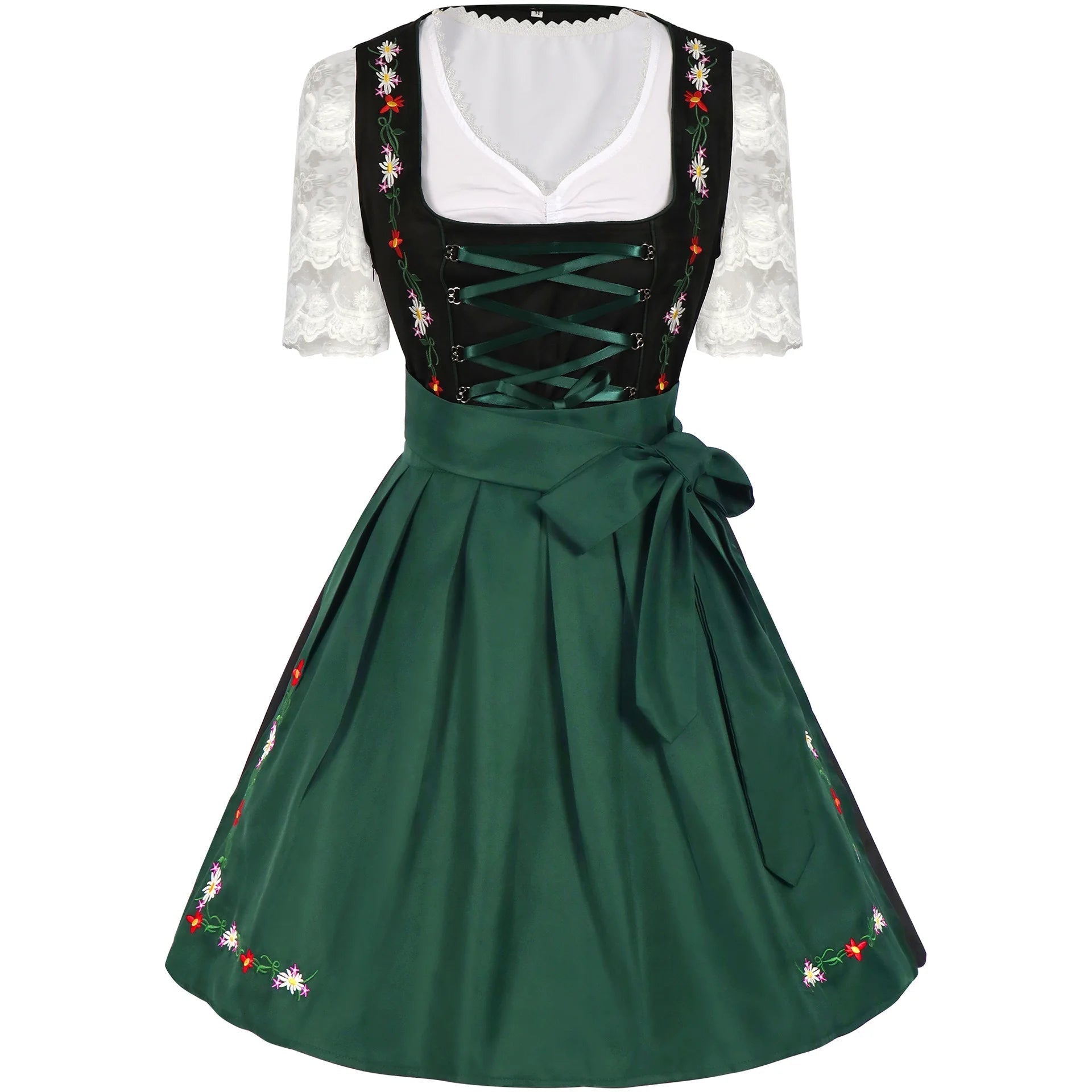 Alpengruss – Dame Dirndl traditionel Grøn/Svart – Til Oktoberfest & Fester