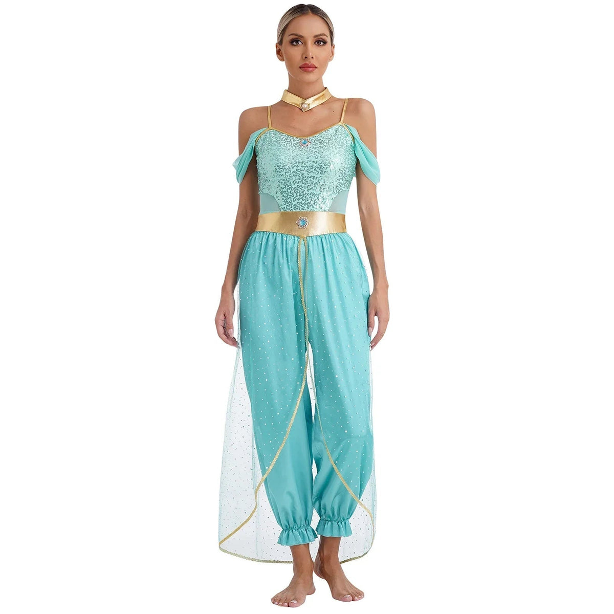 Dames Halloween Kostuum Jumpsuit | Pailletten Mouwloos 4
